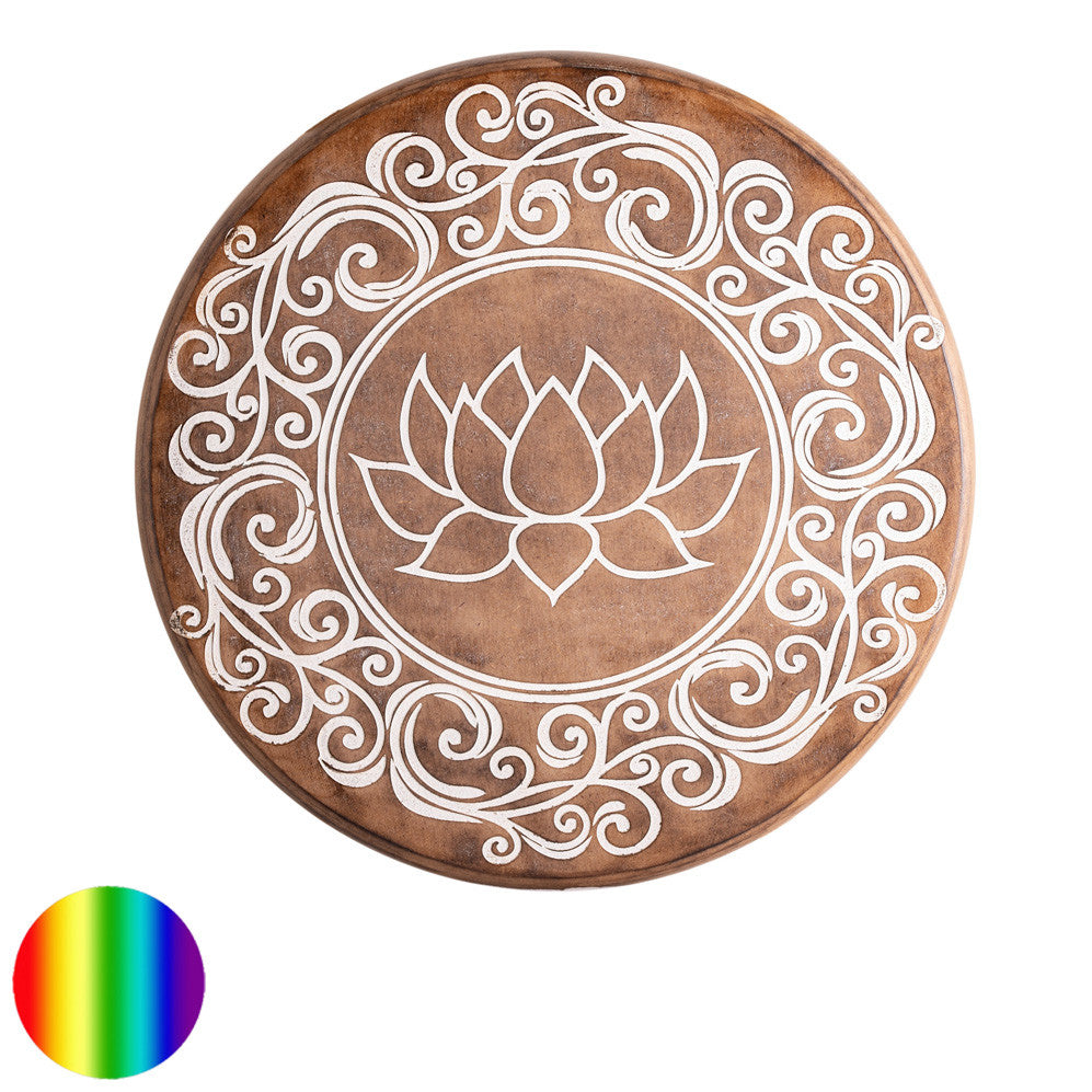 Energieplatte Holz - Lotus | 30 cm Durchmesser