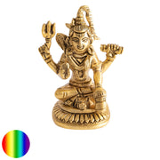 Shiva Statue - Messing Gold matt Finish | mit 3 Augen und 4 Armen