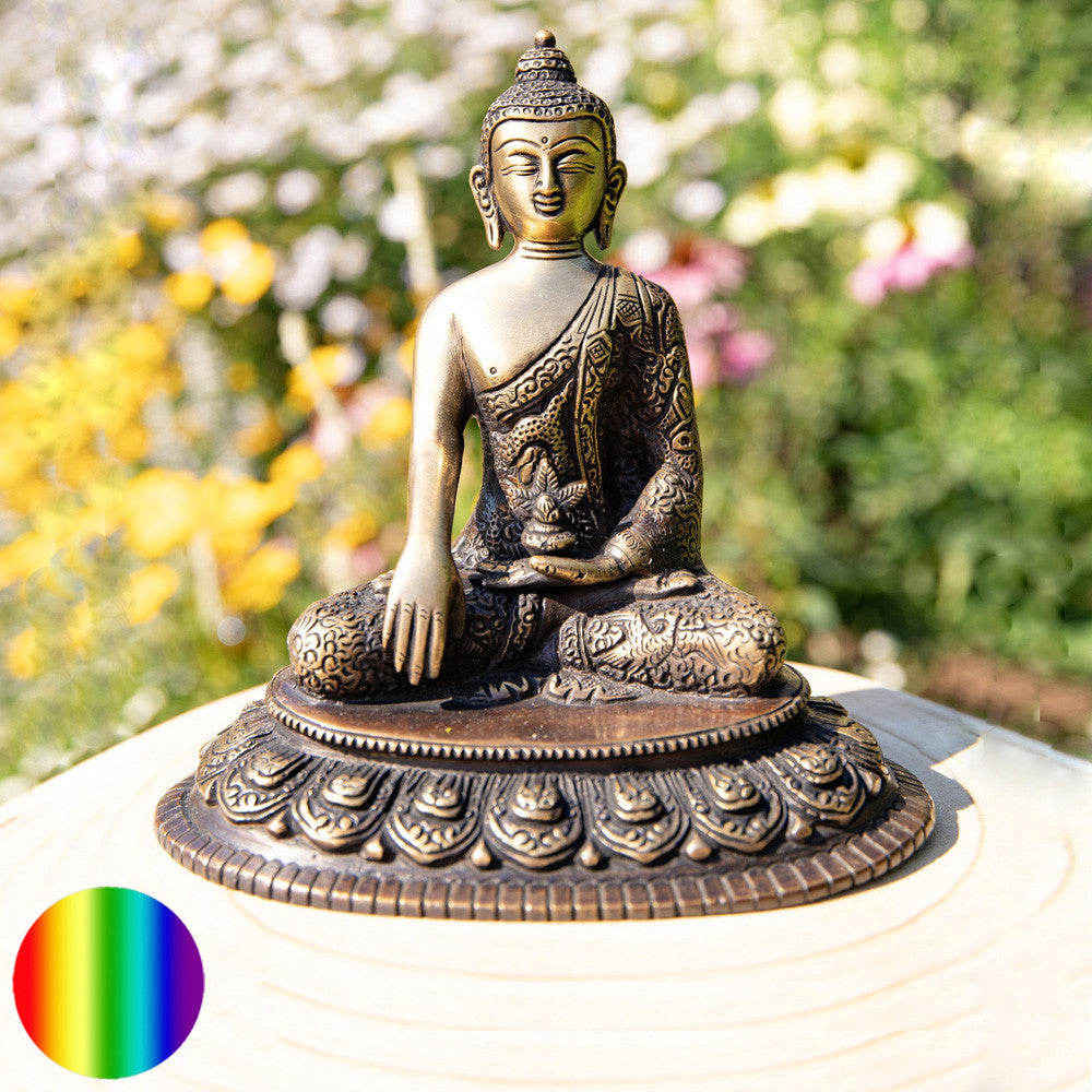 Buddha Shakyamuni antik -  Messing - brauner Finish