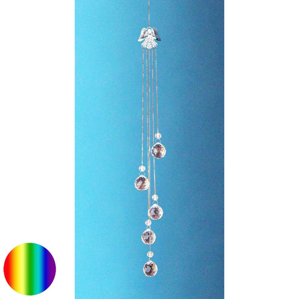 Engel Kristall - Sunchatcher | Edelstahl mit 5 Regenbogenkristallen