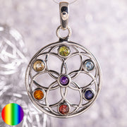 Anhänger - Saat des Lebens Silber | mit sieben Edelsteinen