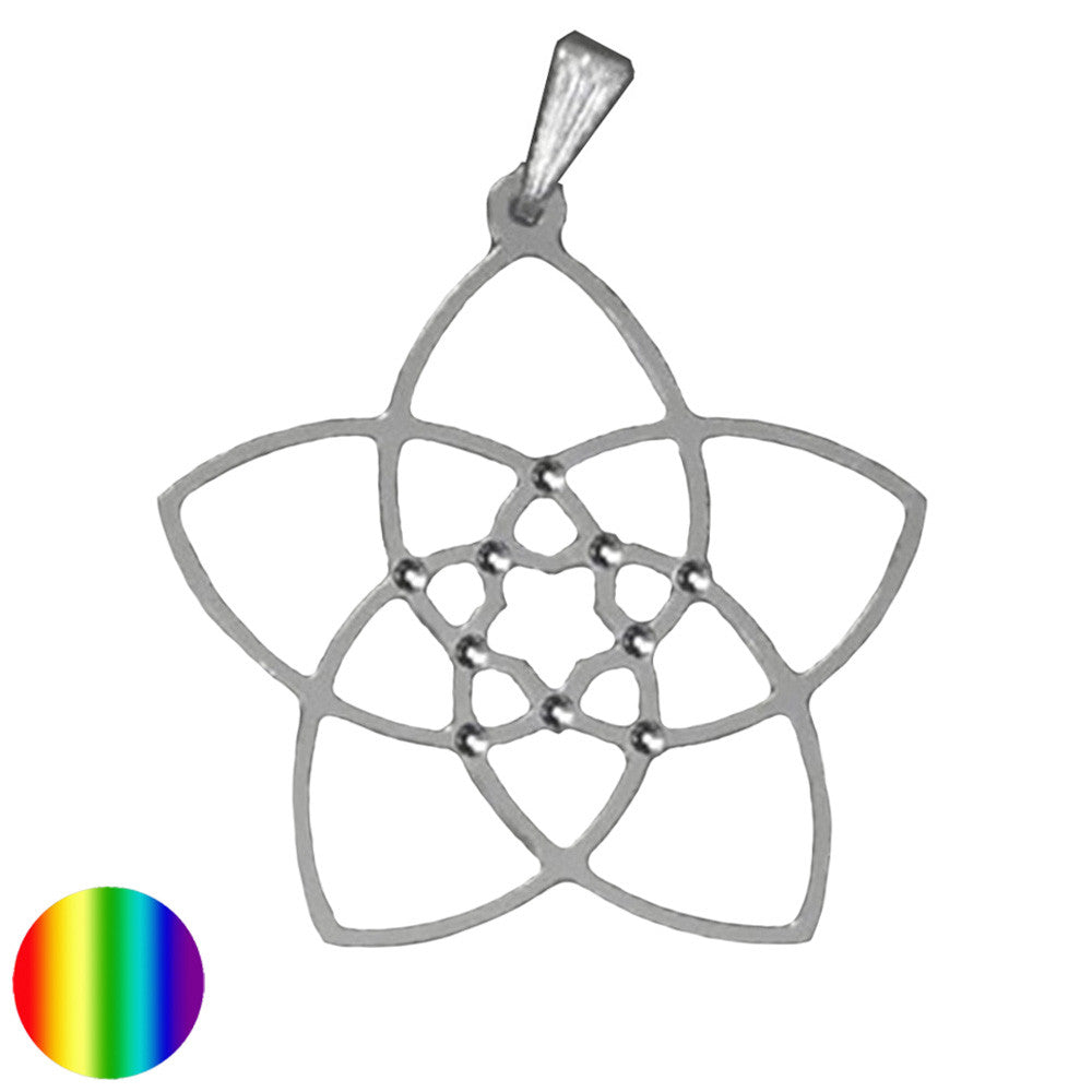 Anhänger - Venusblume 38mm | aus Edelstahl mit Swarovski Strass