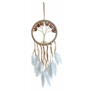 Traumfänger - Lebensbaum natur | mit farbigen Holzperlen