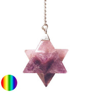 Pendel Merkaba - Amethystquarz | mit Metallkette und Kugel