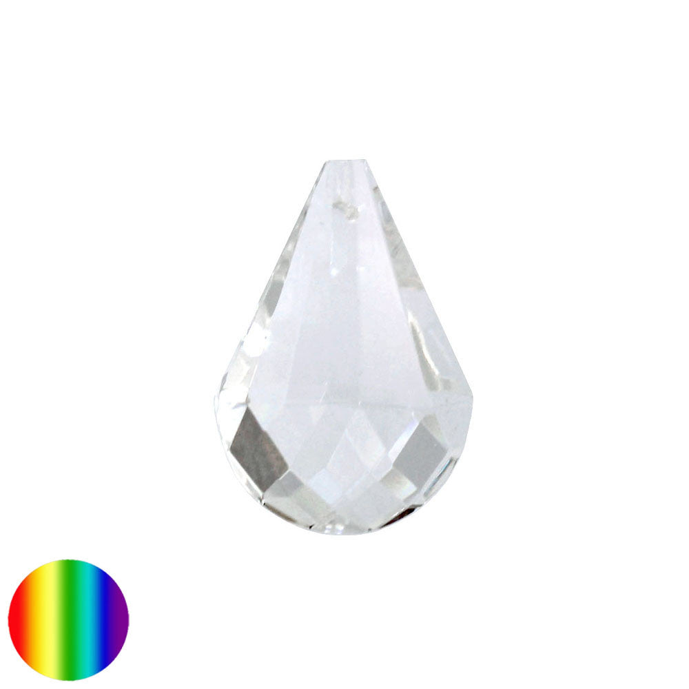 Regenbogen-Kristall - Mandel halbrund 38mm | facettiert geschliffen