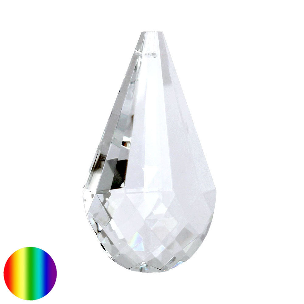 Regenbogen-Kristall - Mandel halbrund 76mm | facettiert geschliffen