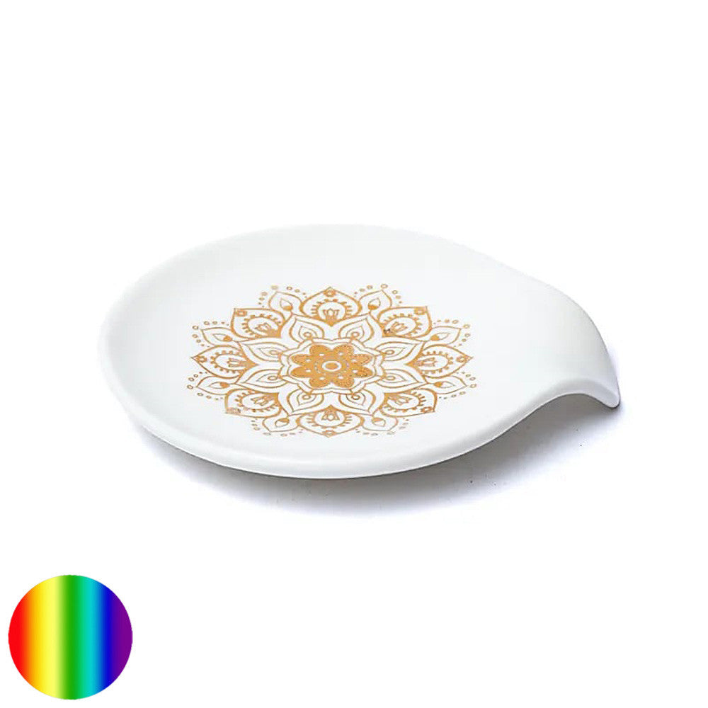 Tee-Beutel Ablage - Mandala weiss | aus Porzellan