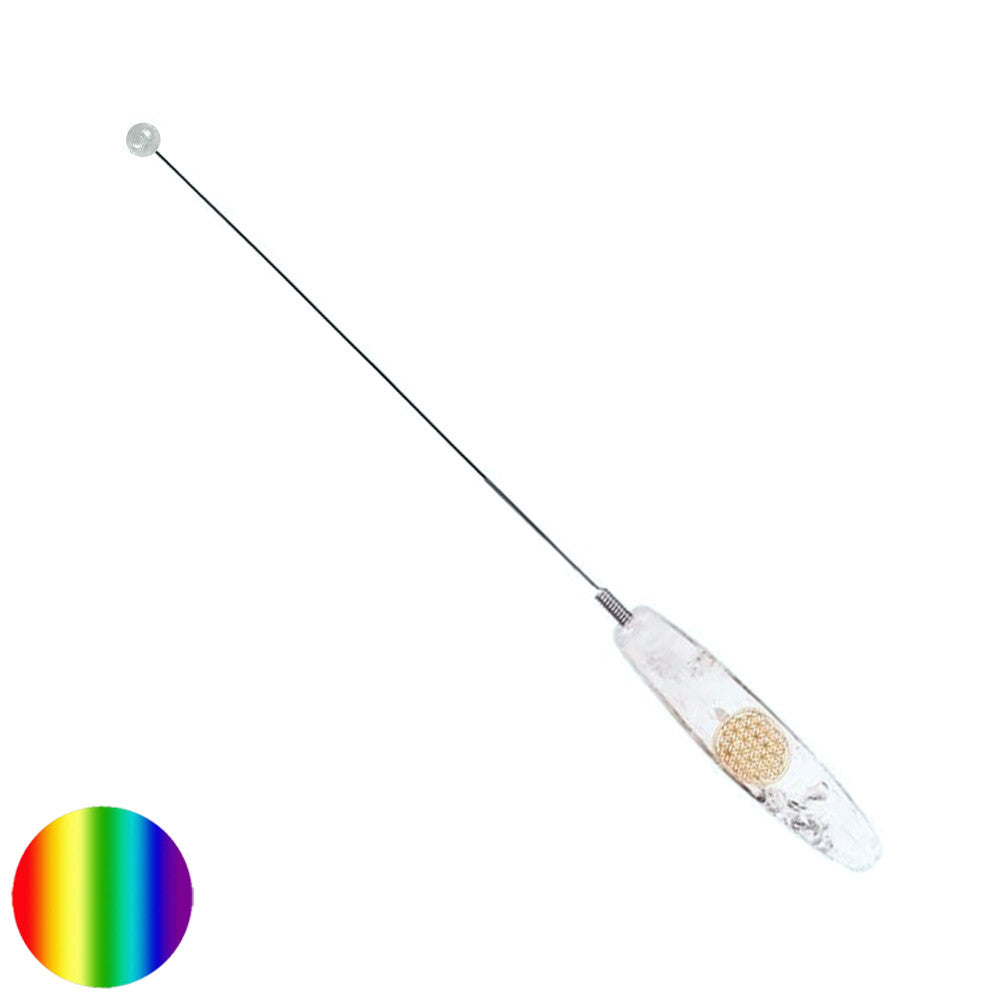 Einhandrute - Lebensblume Bergkristall | mit kurzem Federdraht