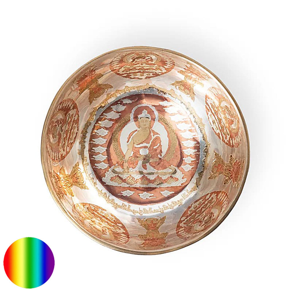 Klangschale versilbert - Buddha Shakyamuni | hergestellt in Nepal