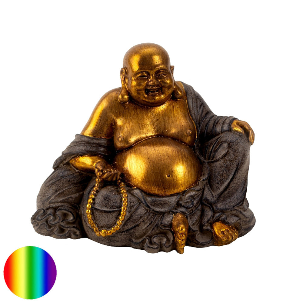 Happy Buddha Statue - gold-braun 17cm | Polyresin