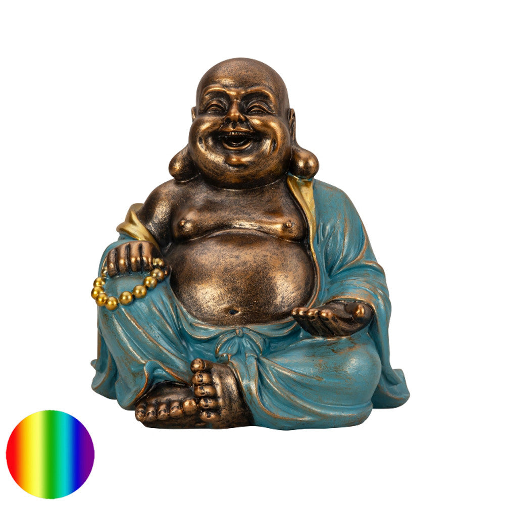 Happy Buddha Statue - bunt 23cm | Polyresin