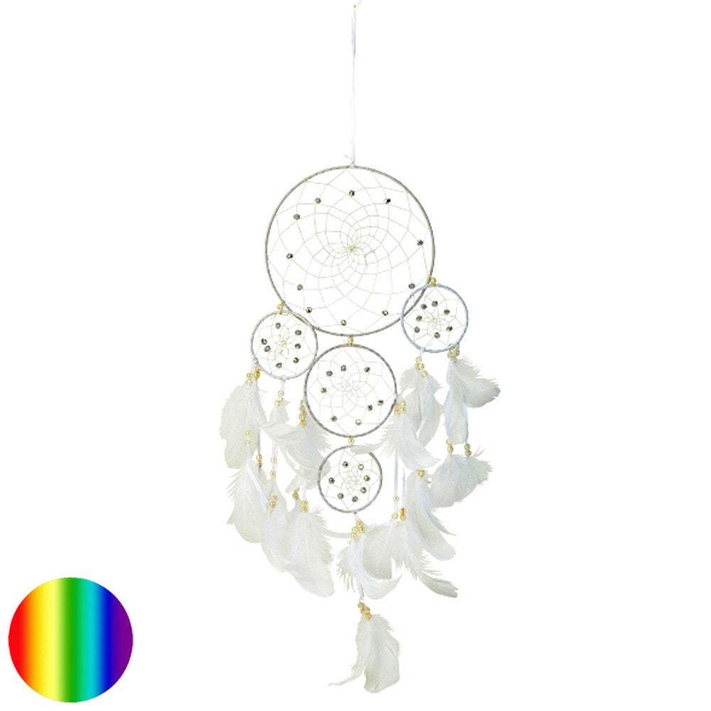 Traumfänger - Kunstperlen | weisse Federn