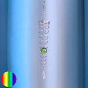 Windspiel Doppel-Spirale - Glaskugel grün | Metall verchromt