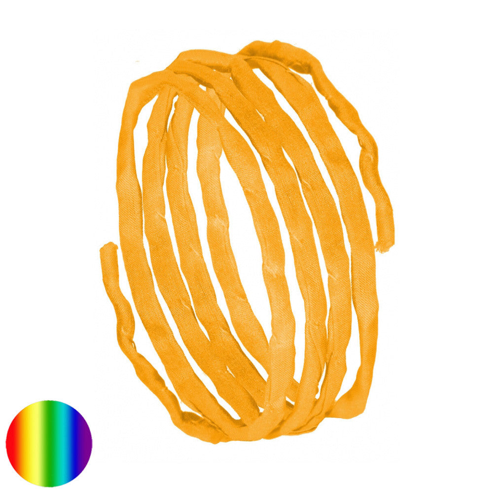 Seidenband 100 cm orange-gelb | Habotai-Seide