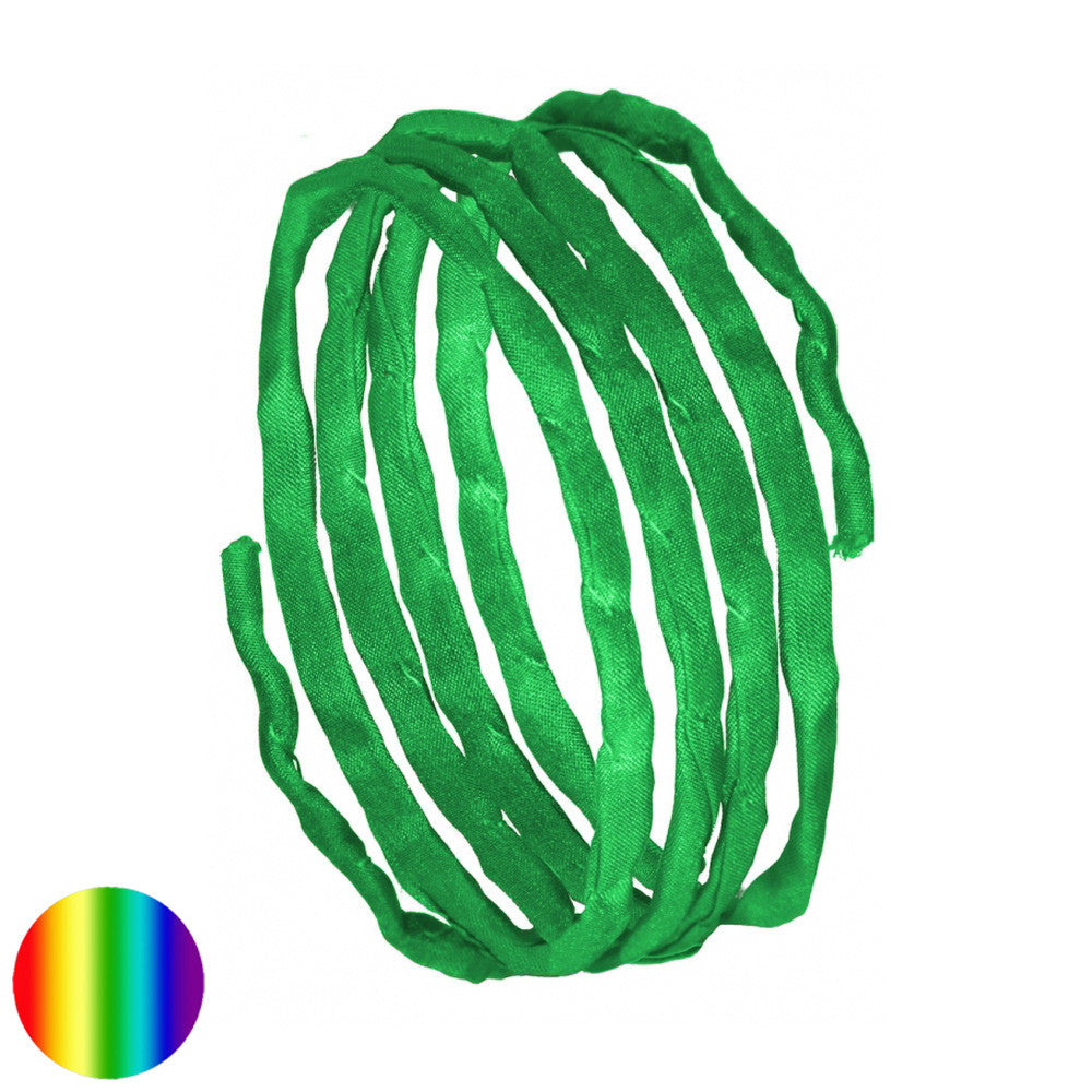 Seidenband 100 cm grün | Habotai-Seide