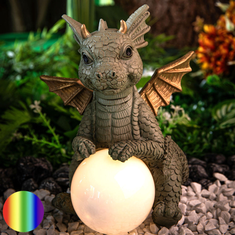 Ambientelicht - Babydrachen Ava | Kunstharz mit Solarlicht