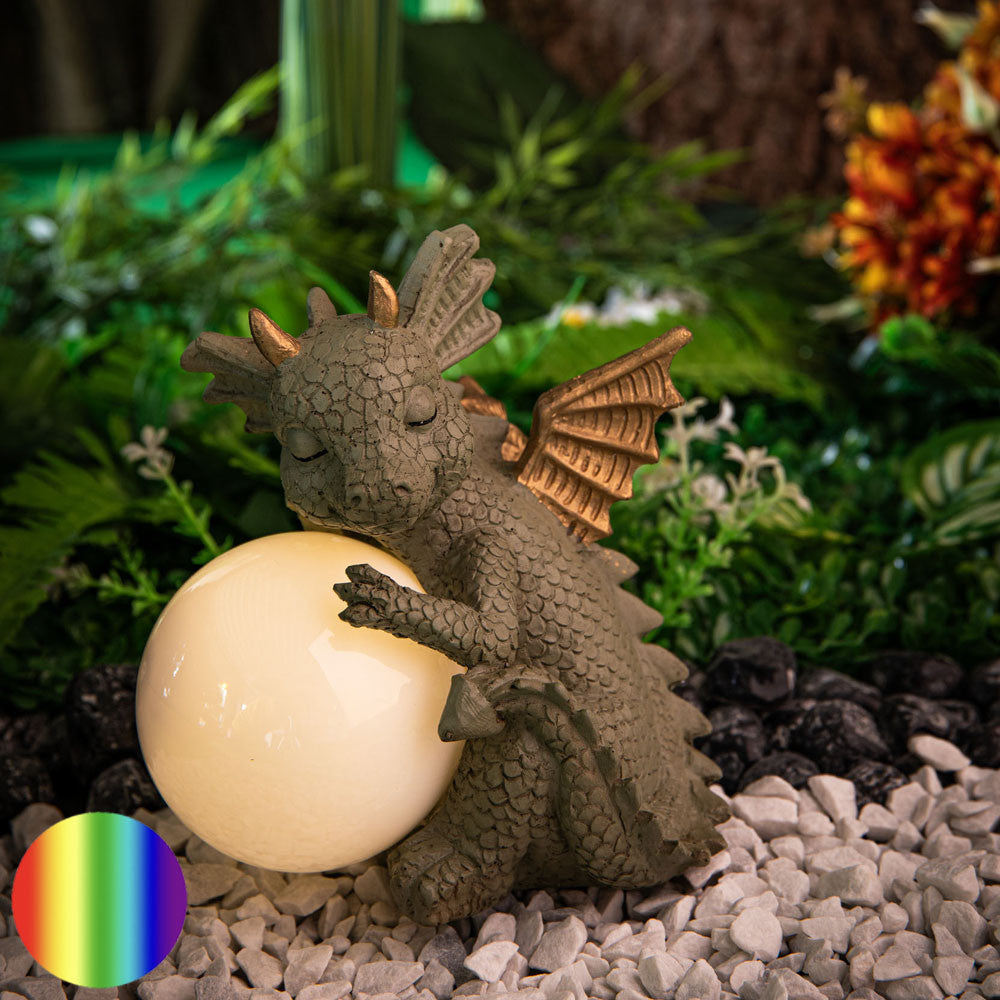 Ambientelicht - Babydrachen Ava | Kunstharz mit Solarlicht