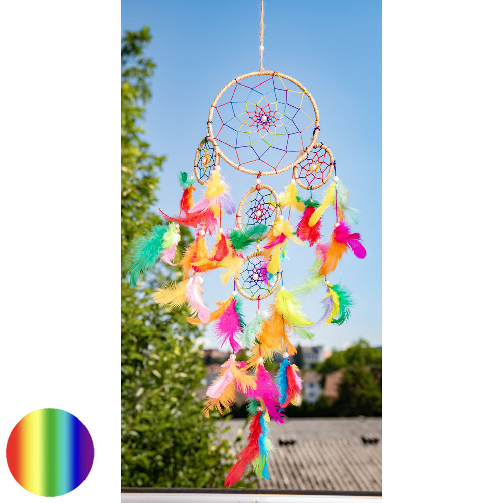 Traumfänger - Lebensfreude bunte Federn   | bunte Federn