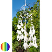 Traumfänger - Mond | weisse Federn