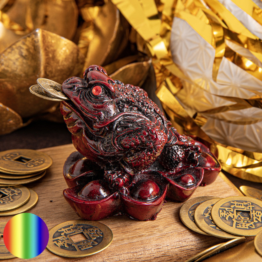Geld-Frosch - Kunstharz rot | Glücksbringer im FengShui