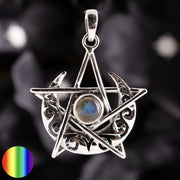 Anhänger - Pentagramm in Mondsichel | Keltischer Schmuck