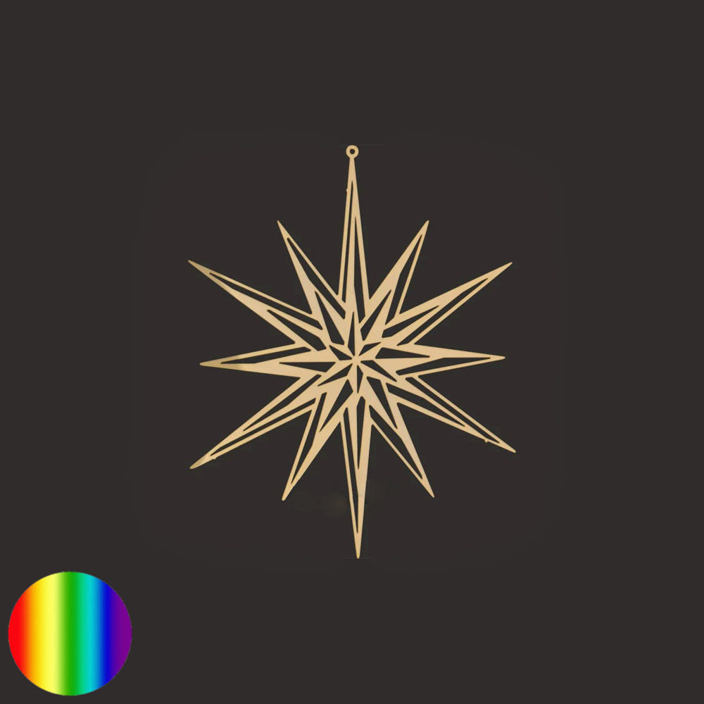 Strahlenstern Fensterbild | Messing vergoldet