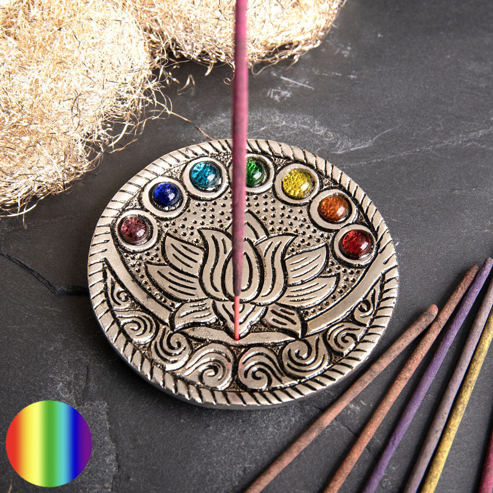 Stäbchenhalter Weissmetall - Lotusblume | Räucherstäbchenhalter