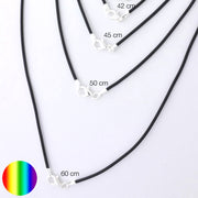 Kautschukband - schwarz 50cm - 1,5mm | Karabinerverschluss in Silber