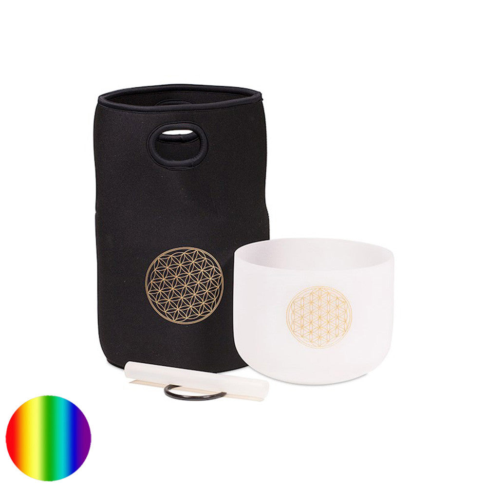 Kristallklangschale F-Ton - Blume des Lebens