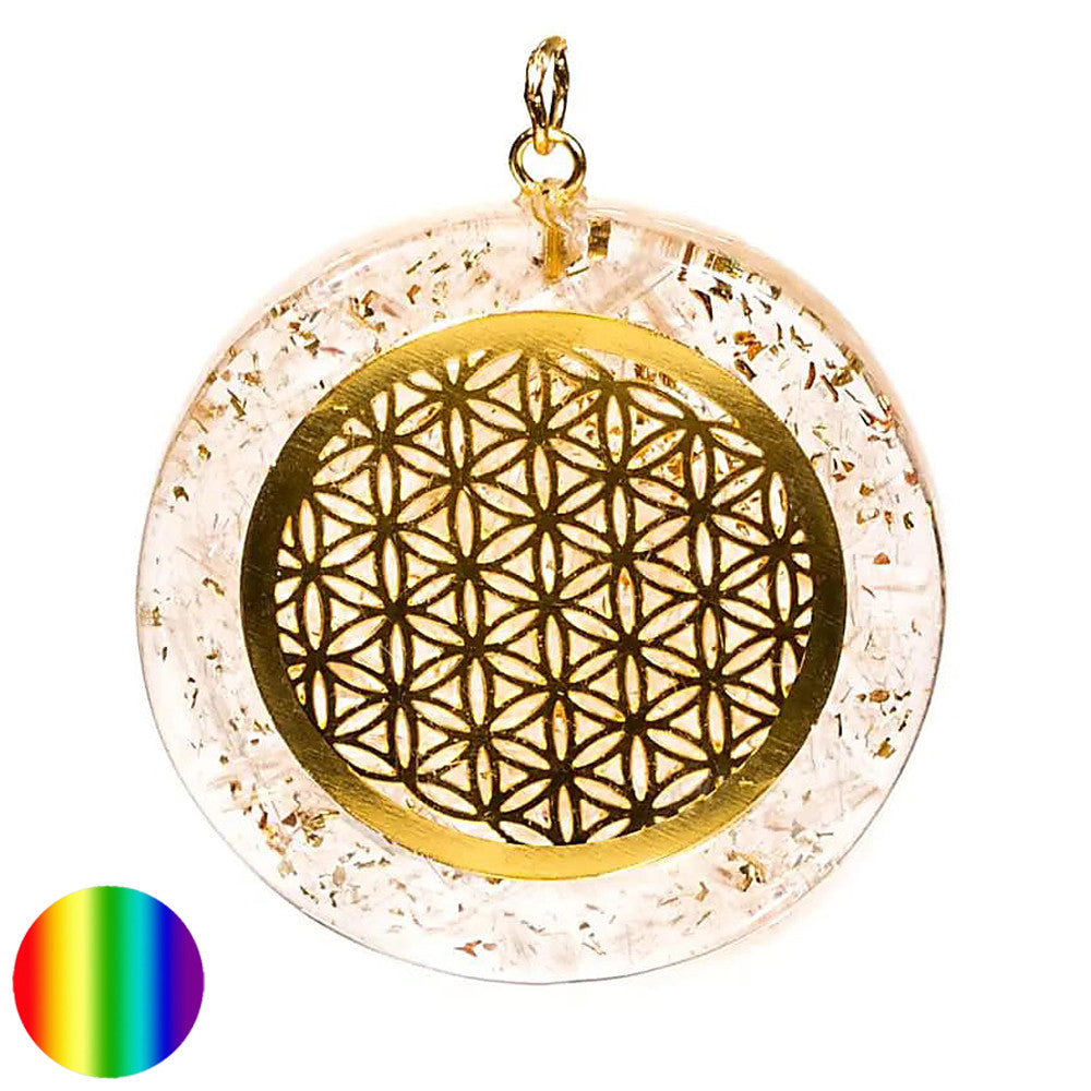 Orgon Anhänger - Blume des Lebens - Selenit | Ø 4 cm