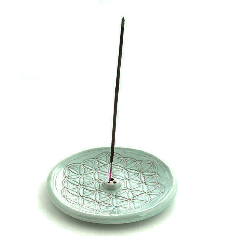 Räucherstäbchenhalter - Blume des Lebens türkis