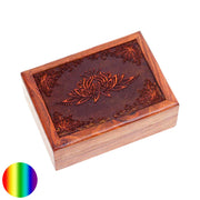 Holzschatulle - Lotus geschnitzt | aus Akazien Holz