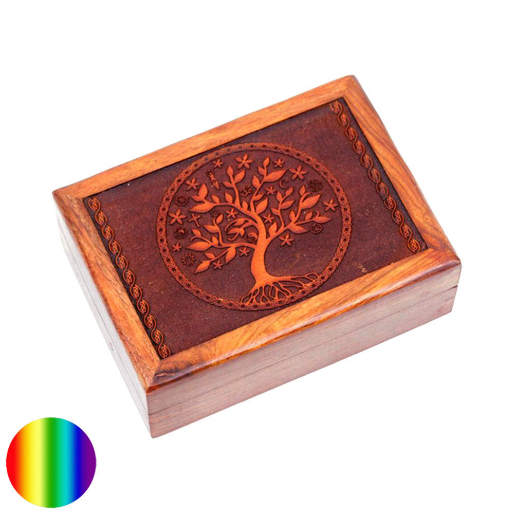 Holzschatulle - Lebensbaum geschnitzt | aus Akazien Holz