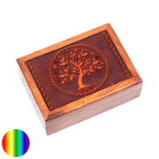 Holzschatulle - Lebensbaum geschnitzt | aus Akazien Holz