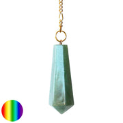 Stabpendel Sechskant 40mm - Aventurin | Messingkette und Ring