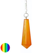 Stabpendel Sechskant 40mm -  Carneol gelb | mit Kette und Ring