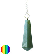 Stabpendel Sechskant 40mm - Jade grün | mit Kette und Ring