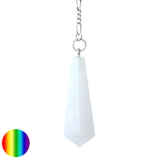 Stabpendel Sechskant 40mm - Jade weiss | mit Kette und Ring