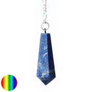 Stabpendel Sechskant 40mm - Lapis Lazuli | mit Kette und Ring