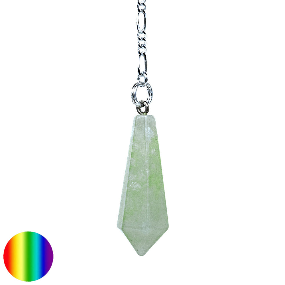 Stabpendel Sechskant 35mm - Jade grün | mit Kette und Ring