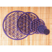 Untersetzer - Holz lila Lebensblume 14,4cm