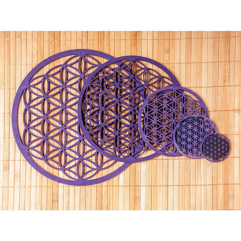 Untersetzer - Holz lila Lebensblume 9cm