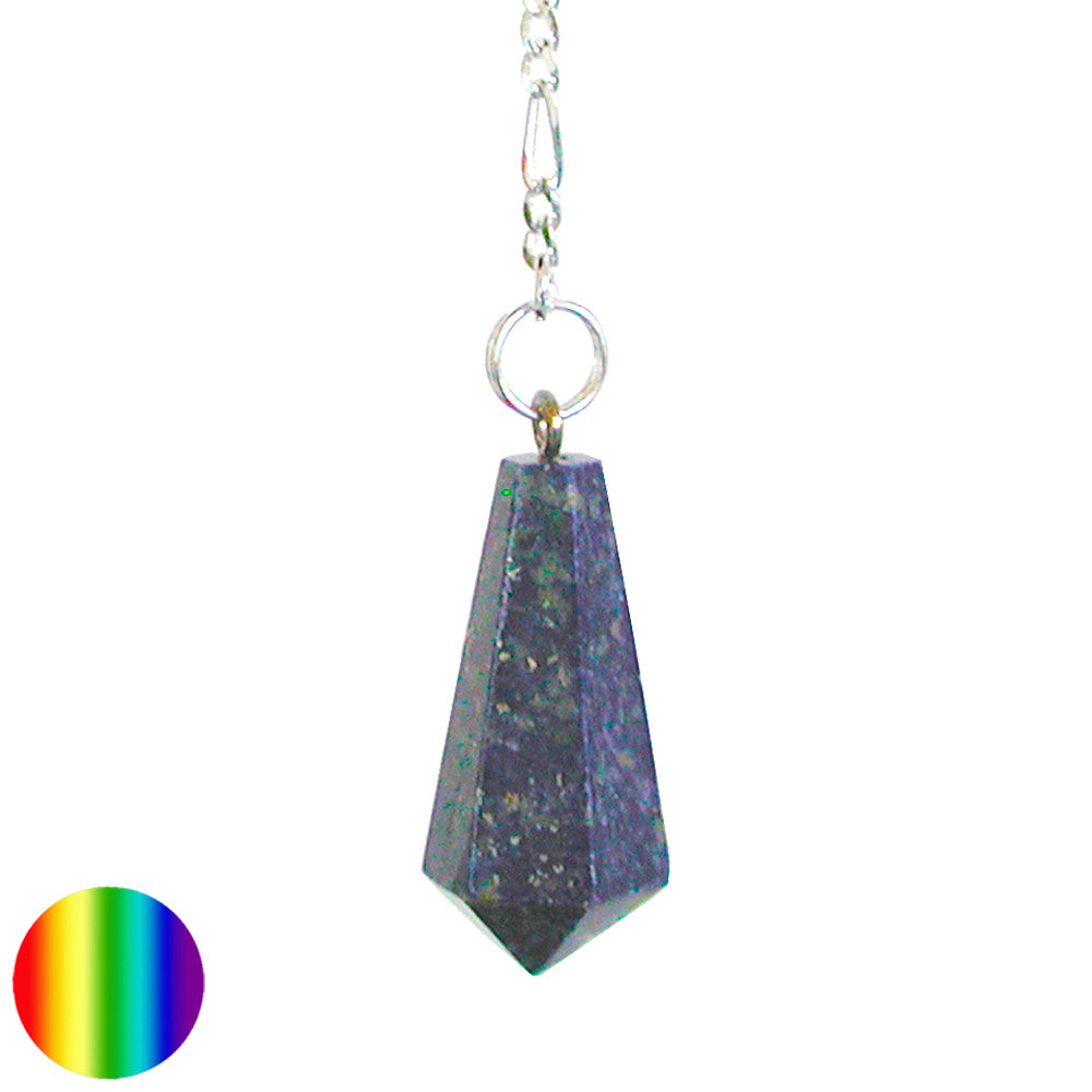 Stabpendel Sechskant 35mm - Lapis Lazuli | mit Kette und Ring