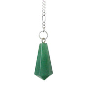 Stabpendel Sechskant 28mm - Aventurin | mit Kette und Ring