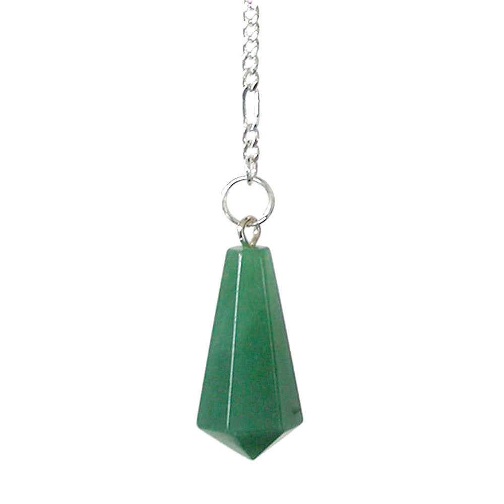 Stabpendel Sechskant 28mm - Aventurin | mit Kette und Ring