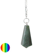 Stabpendel Sechskant 28mm - Jade grün | mit Kette und Ring