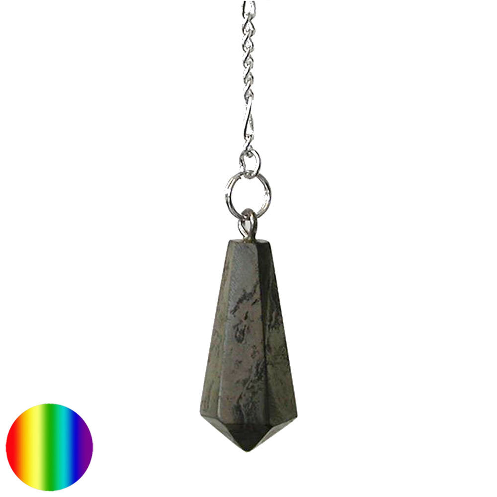 Stabpendel Sechskant 28mm - Pyrit | mit Kette und Ring