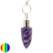 Druiden Pendel 36mm - Amethyst | mit Kette und Ring