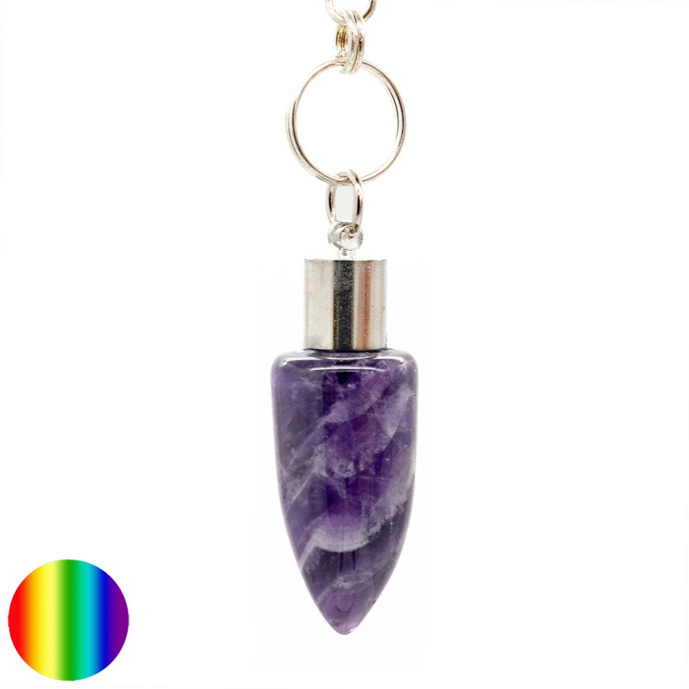 Druiden Pendel 36mm - Amethyst | mit Kette und Ring