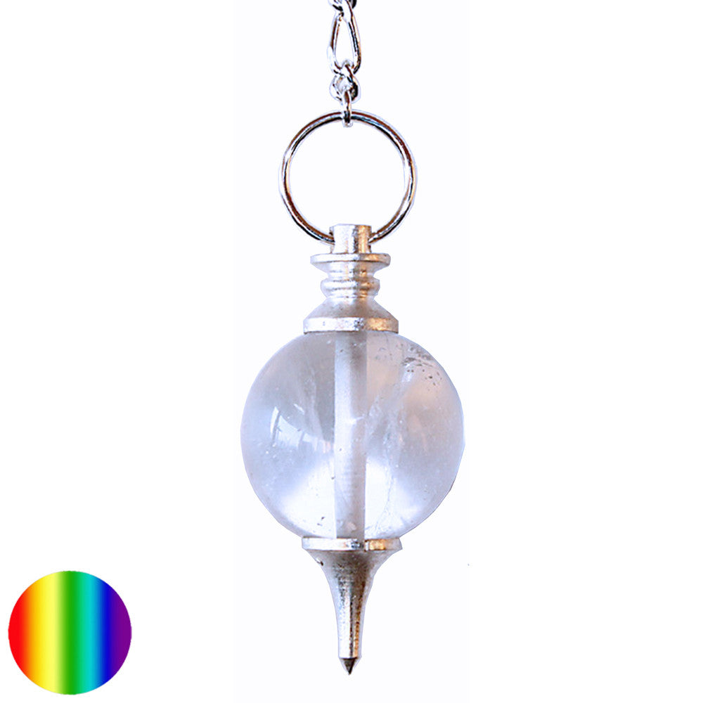 Gallileo-Pendel 20mm - Bergkristall | mit Kette und Ring
